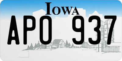 IA license plate APO937