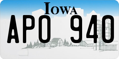 IA license plate APO940