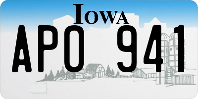 IA license plate APO941