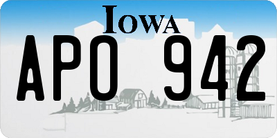 IA license plate APO942