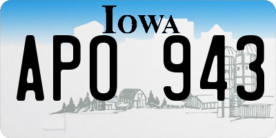 IA license plate APO943