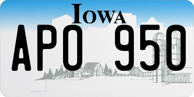 IA license plate APO950