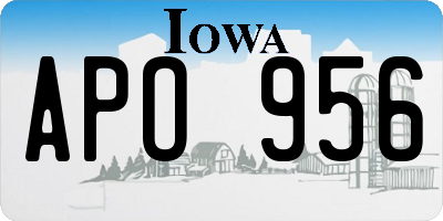 IA license plate APO956