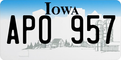 IA license plate APO957