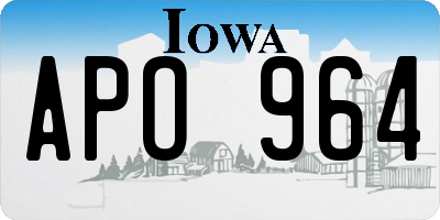 IA license plate APO964