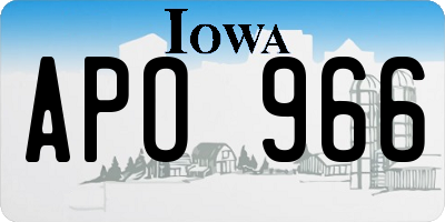 IA license plate APO966