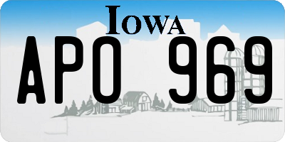 IA license plate APO969