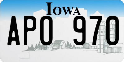 IA license plate APO970