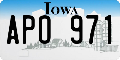 IA license plate APO971