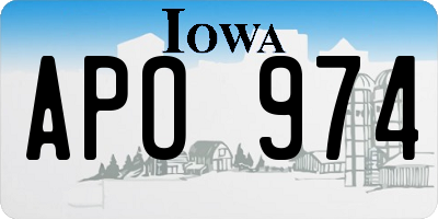 IA license plate APO974