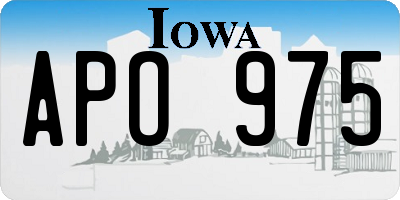 IA license plate APO975