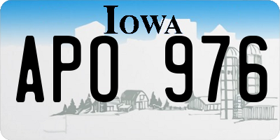 IA license plate APO976
