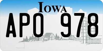 IA license plate APO978