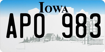 IA license plate APO983