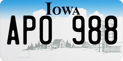 IA license plate APO988