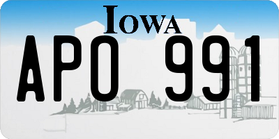 IA license plate APO991