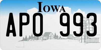 IA license plate APO993