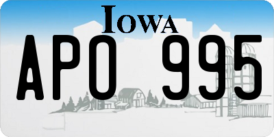 IA license plate APO995