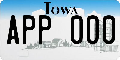 IA license plate APP000