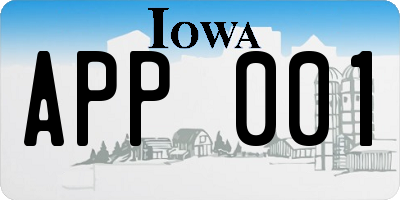 IA license plate APP001