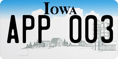 IA license plate APP003