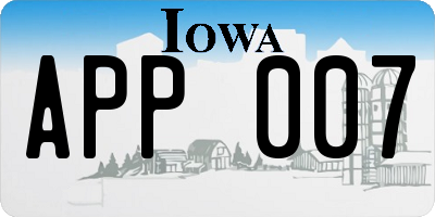 IA license plate APP007