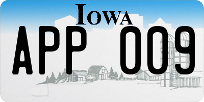 IA license plate APP009