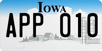 IA license plate APP010