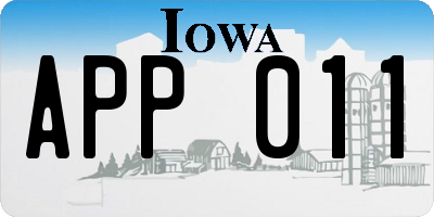 IA license plate APP011