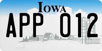 IA license plate APP012