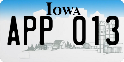 IA license plate APP013