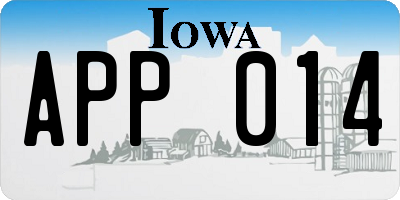 IA license plate APP014