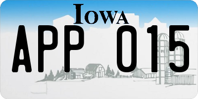 IA license plate APP015