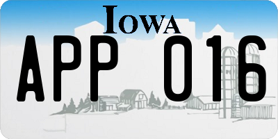 IA license plate APP016