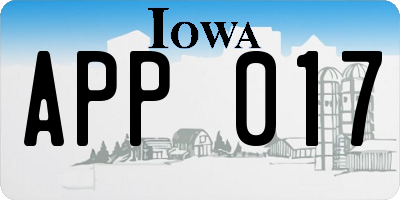 IA license plate APP017