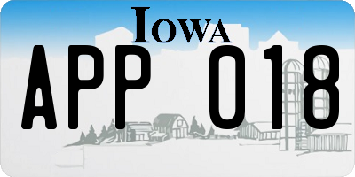 IA license plate APP018