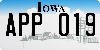 IA license plate APP019