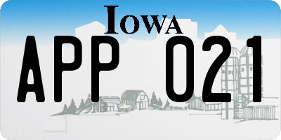 IA license plate APP021