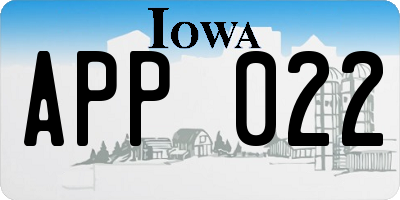 IA license plate APP022