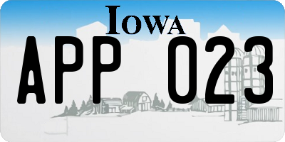 IA license plate APP023