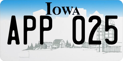 IA license plate APP025