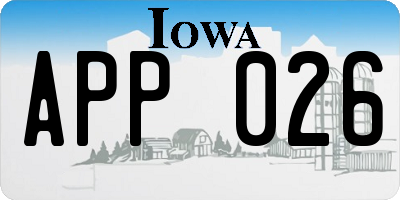 IA license plate APP026