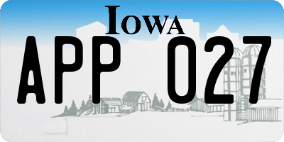 IA license plate APP027