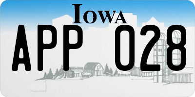 IA license plate APP028