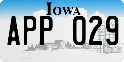 IA license plate APP029