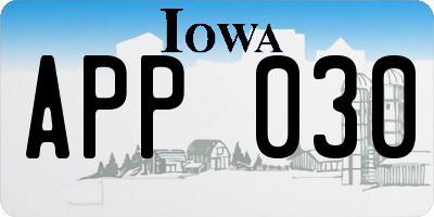 IA license plate APP030