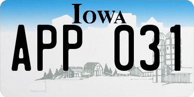 IA license plate APP031