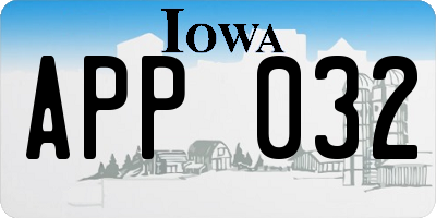 IA license plate APP032