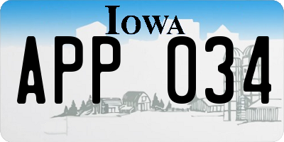 IA license plate APP034