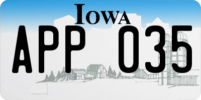 IA license plate APP035